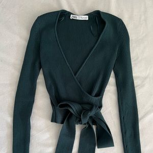 Zara wrap sweater with tie